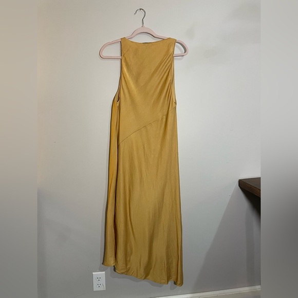 Zara Mustard Yellow Asymmetrical Sleeveless Dress - Picture 6 of 6